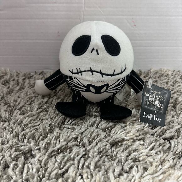 Nightmare Before Christmas Disney Plush Dog Toy Jack Skellington Squeaker - Picture 1 of 6